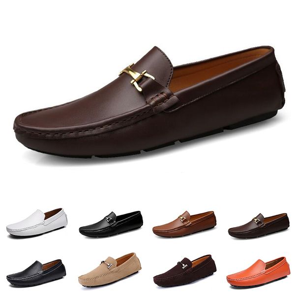 

mens women casual shoes leather soft sole black white red orange blue brown comfortable sneaker 020