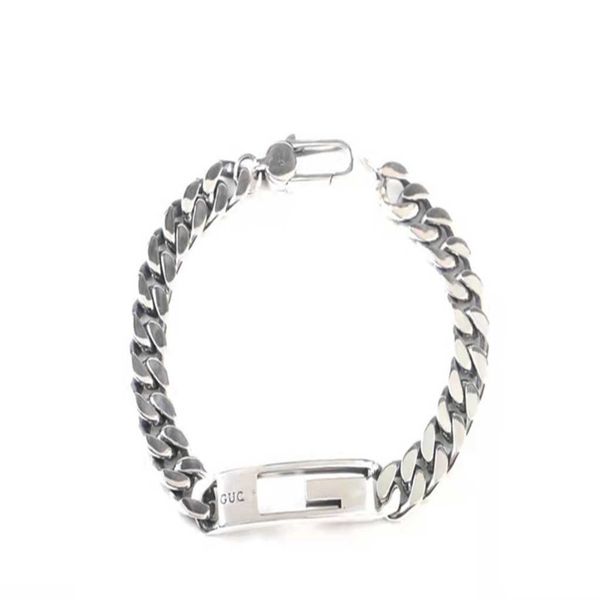 

fashion collection 2023 new luxury fashion jewelry for hollowed-out three-dimensional old sterling silver bracelet simple versatile for men, Black
