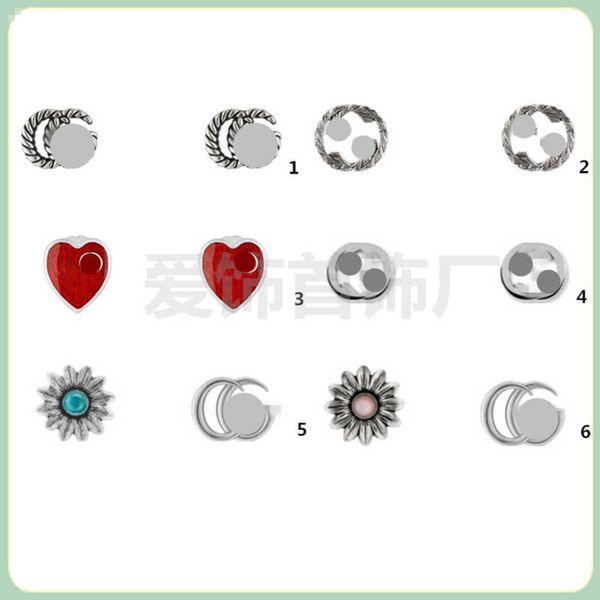 

factory direct sales 2023 new luxury fashion jewelry for double interlocking series red blue enamel love daisy vintage simple earrings, Golden