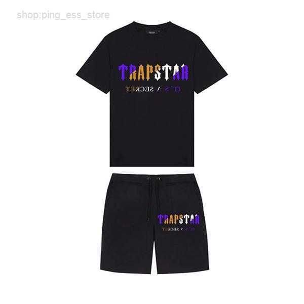 

new colors trapstar mens t shirt and short london street fashion brand suit sport shirts neck collar without label 9 do37, Gray