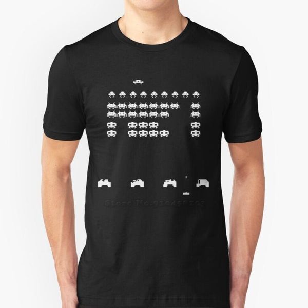 

hhmen's t shirts wardrobe invaders hip hop t-shirt cotton tshirts men tee computer game 8 bit space arcade gaming console hhh wnlk, Black
