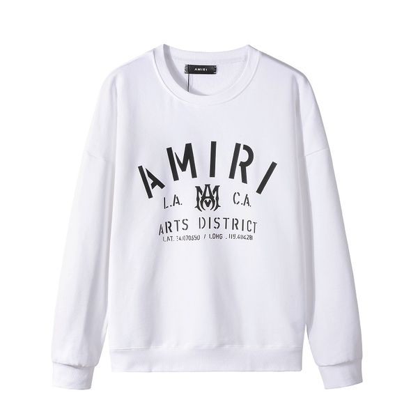 

2023 fw 23ss autumn and winter amirs mens women luxury designer street hoodies long sleeve embroidery sweatshirts man clothing amiri #3341, Black