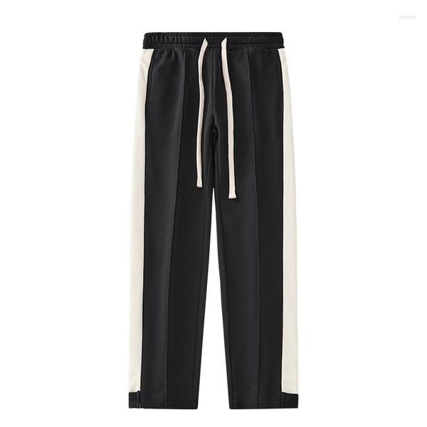 

pants high-quality classic men's baggy casual straight harajuku striped sweatpants streetwear 2023 fashion brand trousers 7gwy, Black
