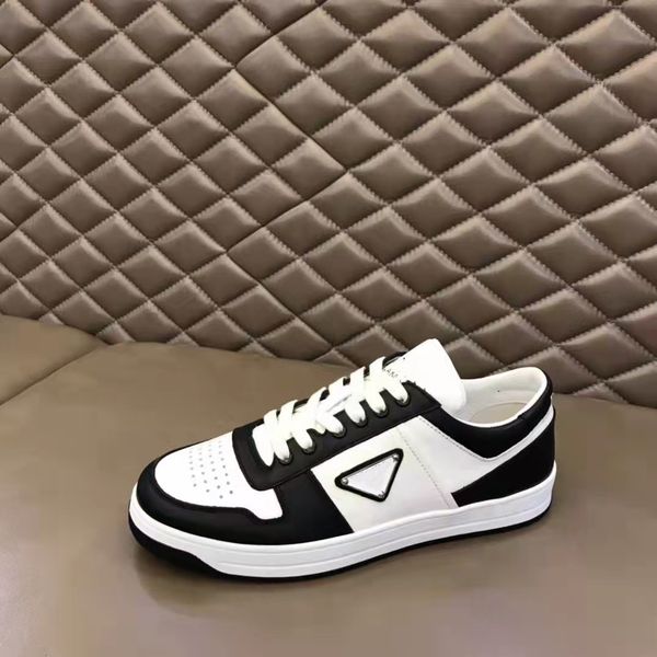 

luxury 23s/s white black brushed leather sneakers shoes men skateboard walking luxury 2023 footwear enameled-metal casual outdoor trainer eu