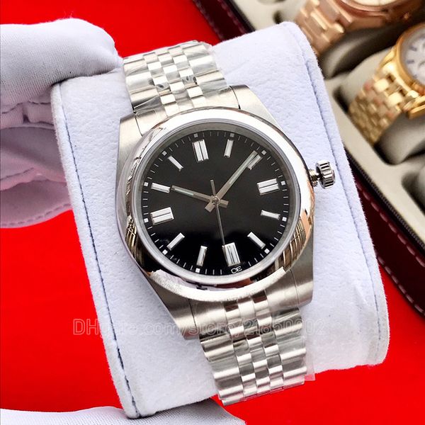 

luxury mens watch 41mm datejust watches black dial 2813 automatic movement folding buckle watches automatic stainless steel clasp president, Slivery;brown