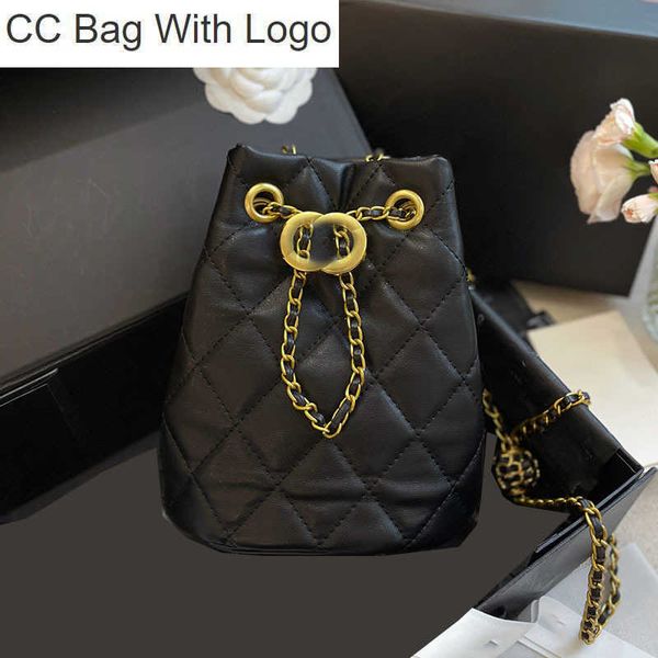 

cc handbags 22f/w gold crsuh ball bucket drawstring bags cross body shoulder luxury designer outdoor sacoche classic ini coin purse luxury d, Black