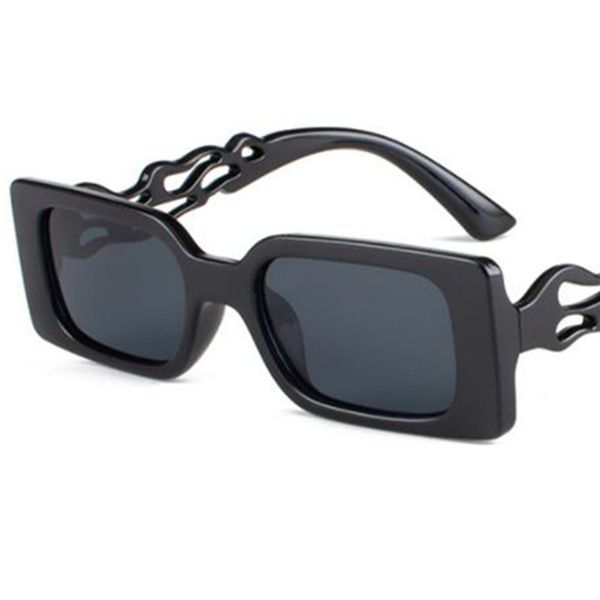 

new sunglasses women retro sun glasses anti-uv spectacles rectangle eyewear hollow temples eyeglasses ornamental, White;black