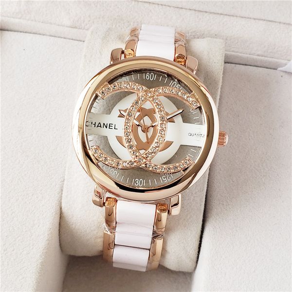 

Dupe Chanel watch Womens fashion Luxury brand Classic hollow design CC logo Women wristwatch Copy, Original box