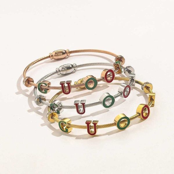 

20% off 2023 new luxury fashion jewelry for double new bracelet magnet buckle enamel wire rope personalized bracelet jewelry, White