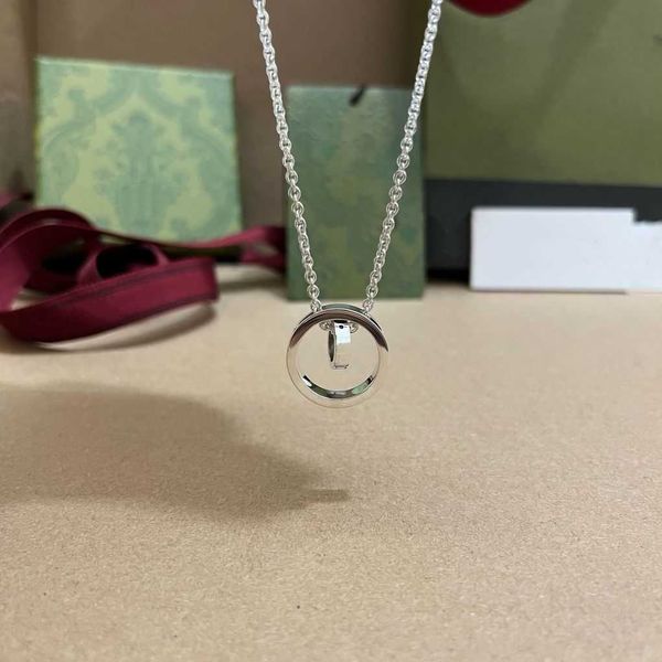 

fashion collection 2023 new luxury fashion jewelry for fortune changes double ring collarbone chain couple family necklace, Silver