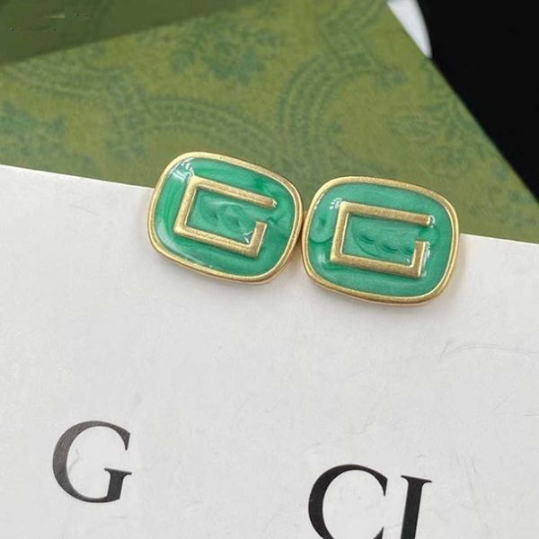 

20% off all items 2023 new luxury fashion jewelry for in the ancient family designed silver needle with double letters and glue dropping ear, Golden