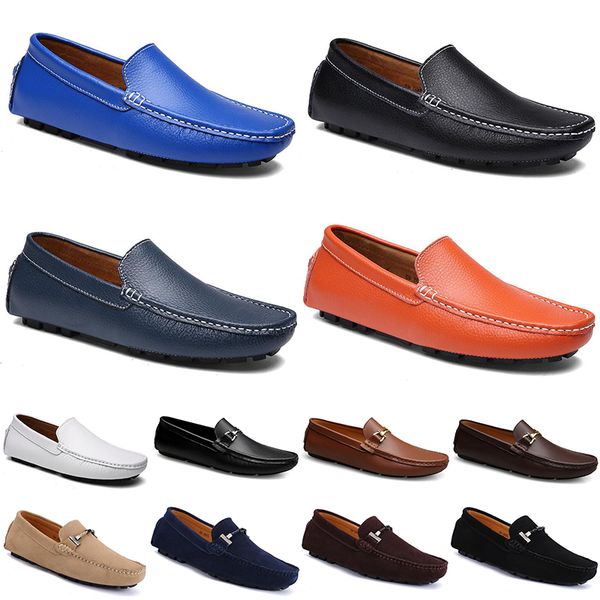 

mens women casual shoes leather soft sole black white red orange blue brown sneaker 026