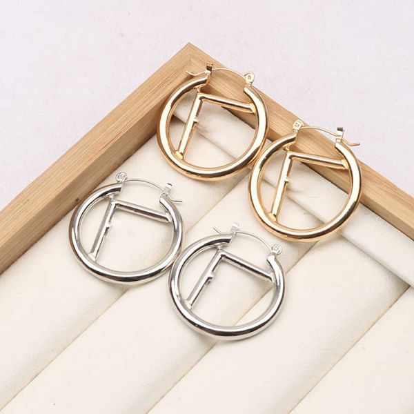 

80% off 2023 new luxury fashion jewelry for ring bare gold plated rings classic temperament silver needle wind ear accessories, Golden
