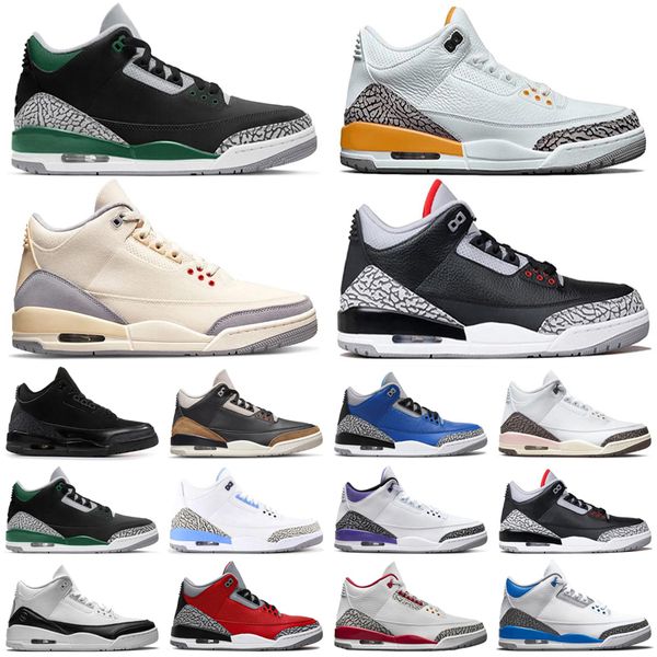 

jumpman 3s basketball shoes trainers outdoor sports sneakers 3 fire red pine green racer blue cool grey unc court purple laser orange cardin