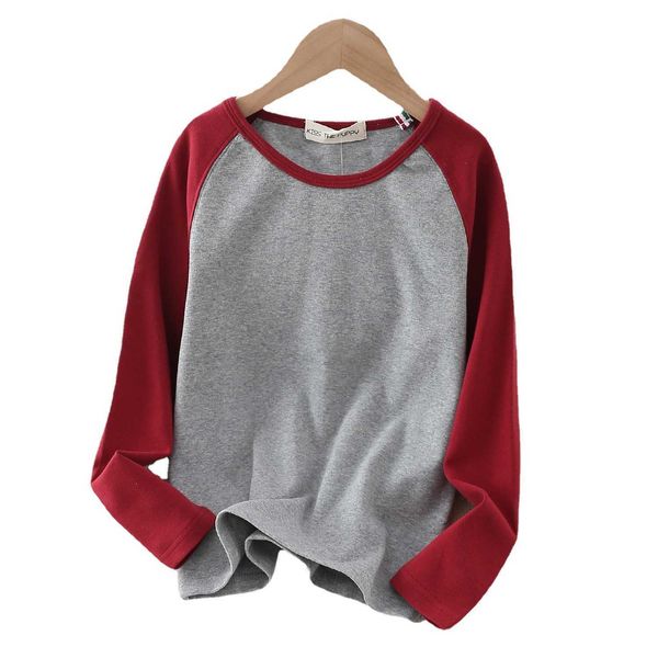 

chil1en's t-shirt big chil1en's bottom shirt class a pure cotton boys' autumn clothes girls' spring and autumn long-slee, Blue