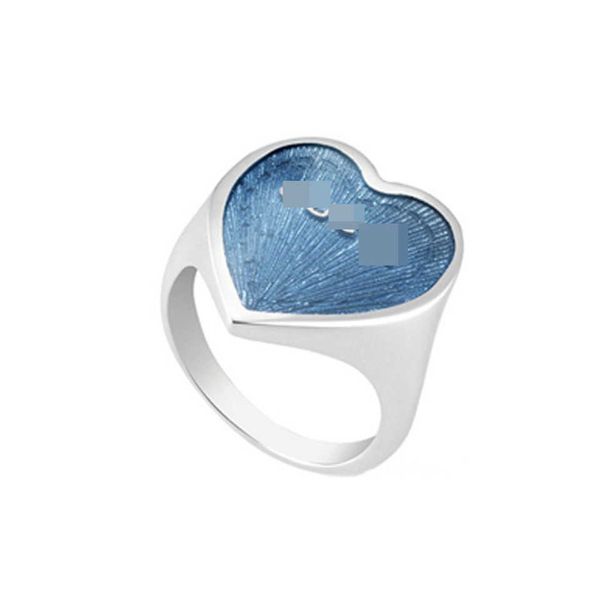 

95% off 2023 new luxury fashion jewelry for sterling silver blue enamel heart couple ring jewelry