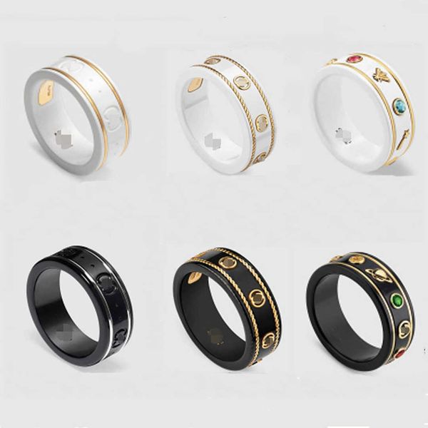 

20% off all items 2023 new luxury fashion jewelry for double silver ceramic planet bee couple ring gift high version