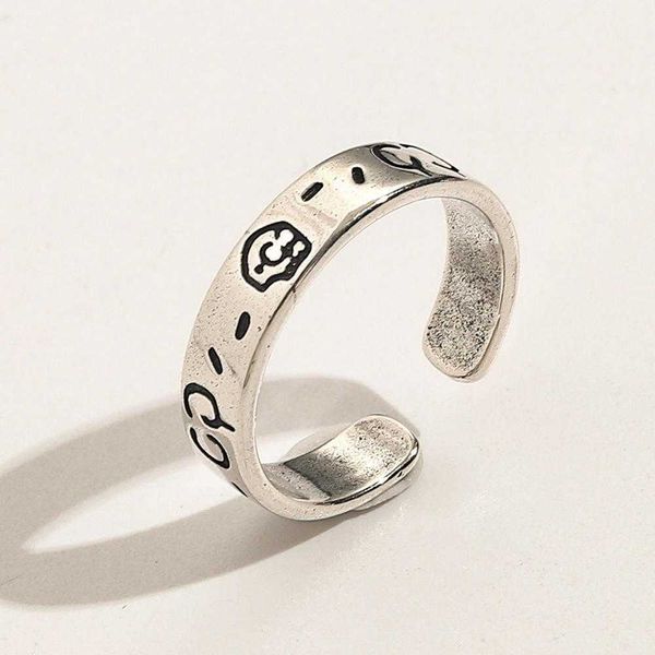 

20 off 2023 new luxury fashion jewelry for ancient silver hand decoration ancient family double personality ins imp etched open ring