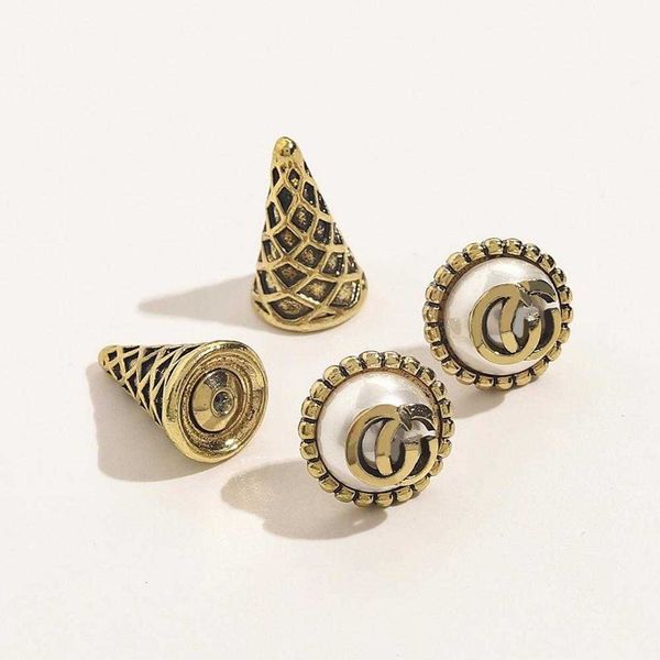 

70% off 2023 new luxury fashion jewelry for real gold plating new classic ice cream pearl earrings double temperament versatile personalized, Golden