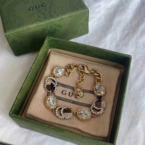 

70% off 2023 new luxury fashion jewelry for old double full diamond crystal bracelet made of brass with tiger head, Black