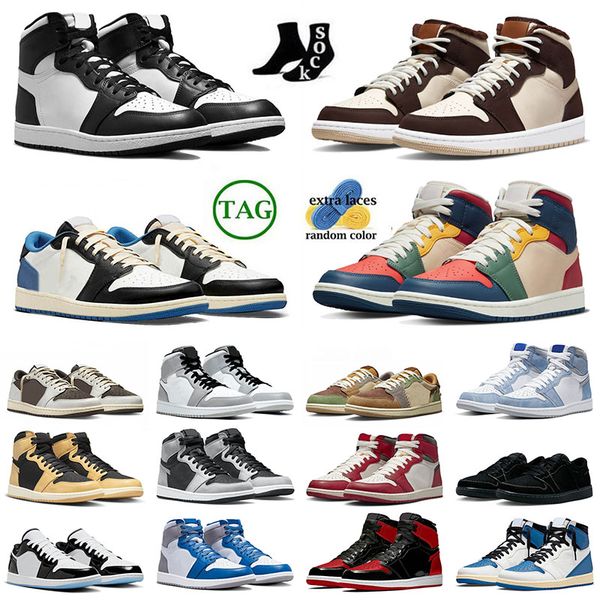 

jmpman 1 1s mens womens basketball shoe wholesale space jam concord multi color black phantom fragment cream dark chocolate denim gorge gree