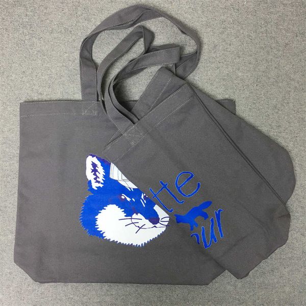

lotte japan korea e blue hooded fox one-shoulder portable canvas bag shopping bag