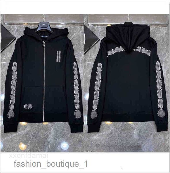 

men's hoodies sweatshirts designer hearts hoodie chromes mens hoody clothing womens heart hooded ch cross flower arm front printed hors, Black