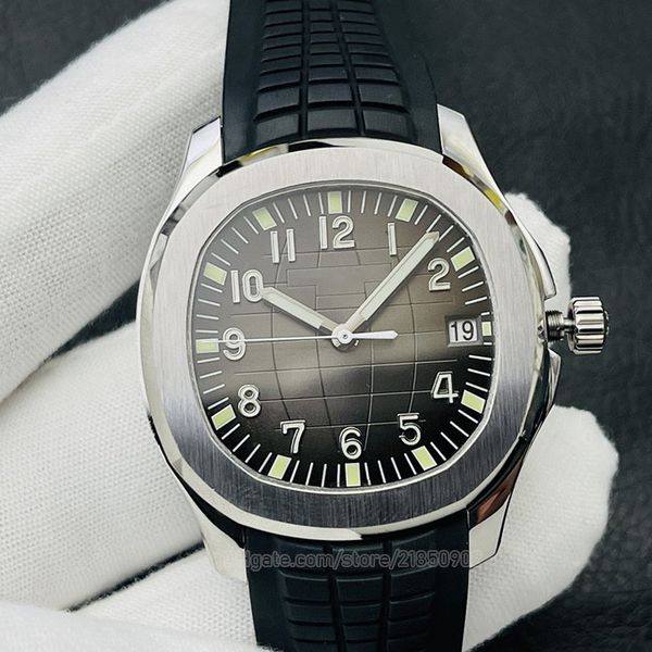 

rubber strap men watchs designer watches white gold aquanaut dial mechanical wristwatch silicone band black 40mm water resistant 10atm 904l, Slivery;brown