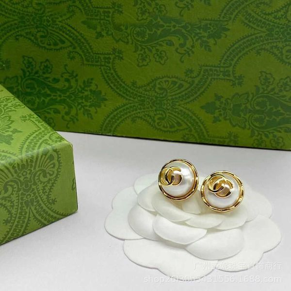 

95% off 2023 new luxury fashion jewelry for 2023 new family round double pearl versatile earrings silver needle female, Golden