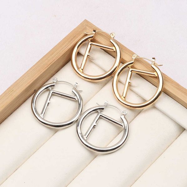 

60% off 2023 new luxury fashion jewelry for ring bare gold plated rings classic temperament silver needle wind ear accessories, Golden