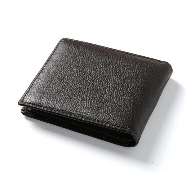 

genuine cow leather men wallets fashion male mini purses women wallet card holders brand wallet271m, Red;black