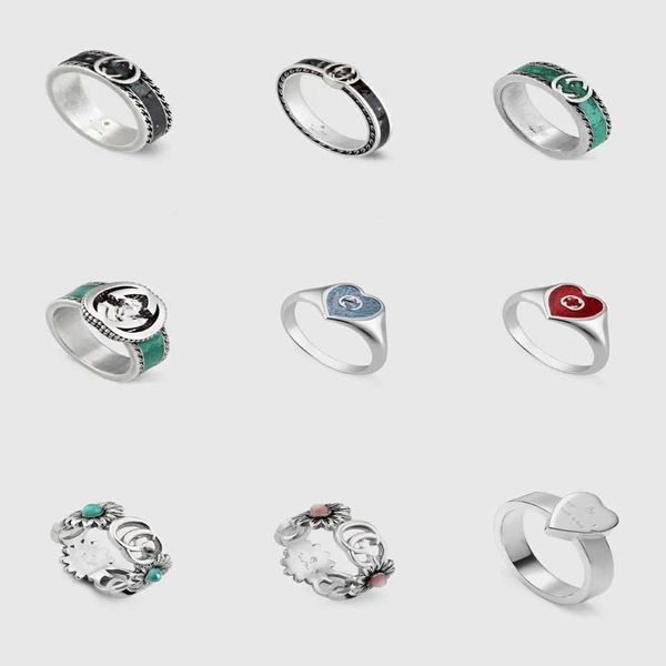 

95% off 2023 new luxury fashion jewelry for new double enamel black love fearless spirit star couple ring, Silver