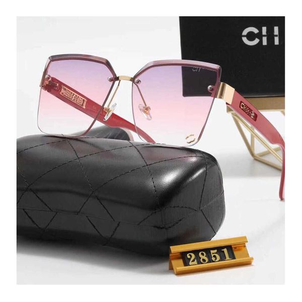 

designer brand luxury channel sunglasses women's sunscreen temperament polarized proof glasses half frame holiday drive sport sunglass, White;black