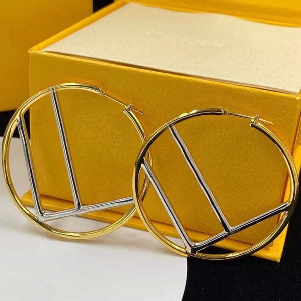 

95% off 2023 new luxury fashion jewelry for plated colors earrings 5cm brass silver needle earrings female, Golden