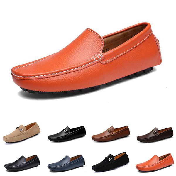 

mens women casual shoes leather soft sole black white red orange blue brown comfortable sneaker 004