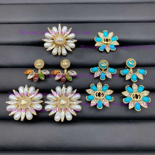 

95% off 2023 new luxury fashion jewelry for new inlaid diamond pearl color matching ears open ring personalized jewelry, Black