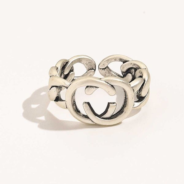 

high-quality luxury jewelry made old twist male and female lovers with the same trend adjustable opening pair ring, Silver