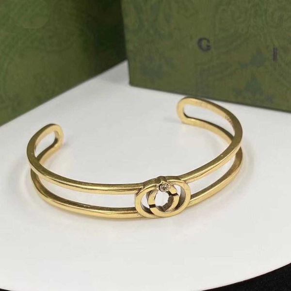 

fashion collection 2023 new luxury fashion jewelry for double open bracelet adjustable brass design bracelet, Black