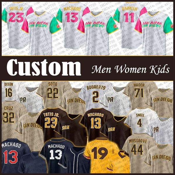 

13 manny machado san diego baseball jersey custom padres 22 juan soto 23 fernando tatis jr. 2 xander bogaerts yu darvish joe musgrove blake, Blue;black
