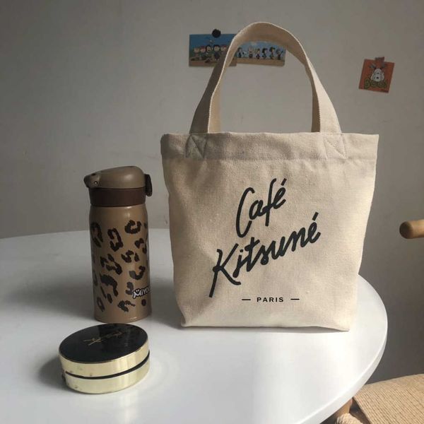 

brand luxury mini coffee bag cafe kitsune portable small canvas bag