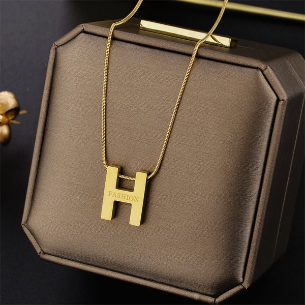 

silver gold rose necklace pendant h bead chain luxurious for women fashion necklaces pendants jewelry original gift charm stainless steel li