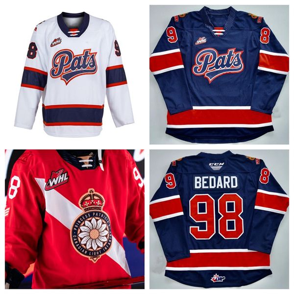 

custom connor bedard whl regina pats hockey jersey parker berge tanner brown layton feist riley ginnell mens youth women jerseys or any name, Black;red