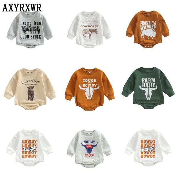 

jumpsuits baby boys girls sweatshirts rompers clothing autumn toddler born long sleeve cattle letter print overalls clothes 230303, Blue