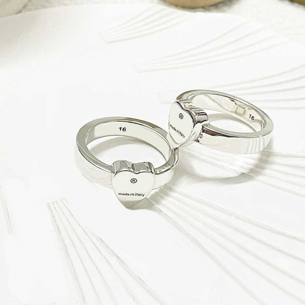 

factory wholesale 2023 new luxury fashion jewelry for heart ring silver original hip hop ins hand jewelry double ring