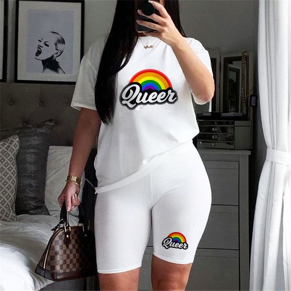 

women's two piece pants tracksuit women two piece short set summer outdoor sportswear t shirts shorts casual jogging suit lady daily st, White