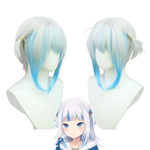 

virtual idol cosplay wig 35cm vtuber shark niang cosplay wig, Black