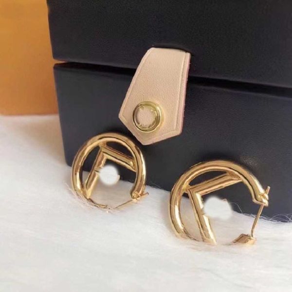 

20% off all items 2023 new luxury fashion jewelry for round premium brass silver needle earrings female, Golden