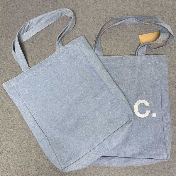 

japan and south korea pop single fashion embroidery letter portable shoulder bag denim canvas bag shopping bagap