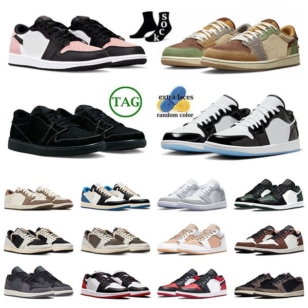 

jmpman 1 1s low mens womens basketball shoe low new concord bleached coral black phantom mocha gym red low crimson tint fragment bred toe bi