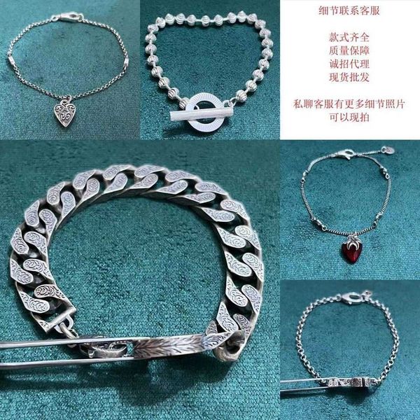 

70% off 2023 new luxury fashion jewelry for ancient double cuba carved key strawberry love car flower pattern simple bracelet, Black